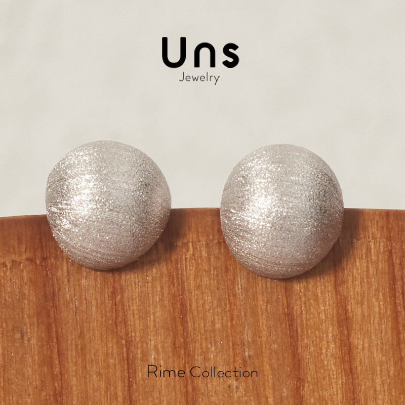 Uns Jewelry | 雾凇系列 925银拉丝雾凇水滴耳环