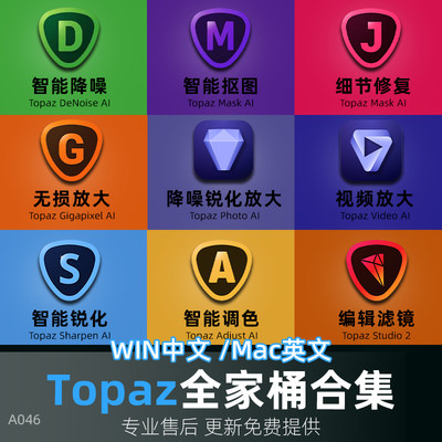 Topaz全家桶video Photo ai全套DeNoise降噪 WinMac图片模糊清晰