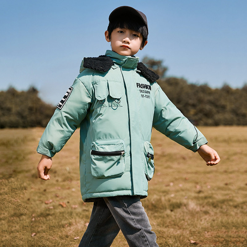 6男童7大童8中长款9羽绒服10黑黄蓝色11儿童12加厚13岁棉袄衣服冬