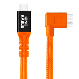 KingKable USB3.1 TypeC转Micro B弯头联机拍摄线适用佳能5D4单反联机线5Ds/1DX2/尼康D850/D810/D500直播线