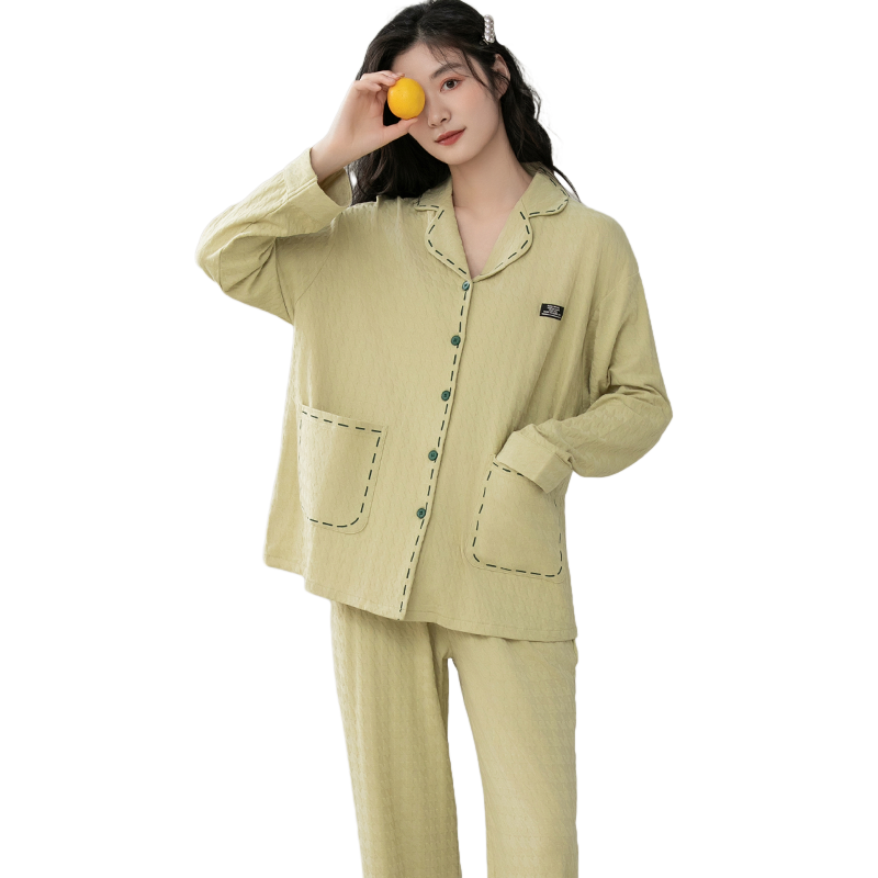 新款纯棉睡衣套装女士