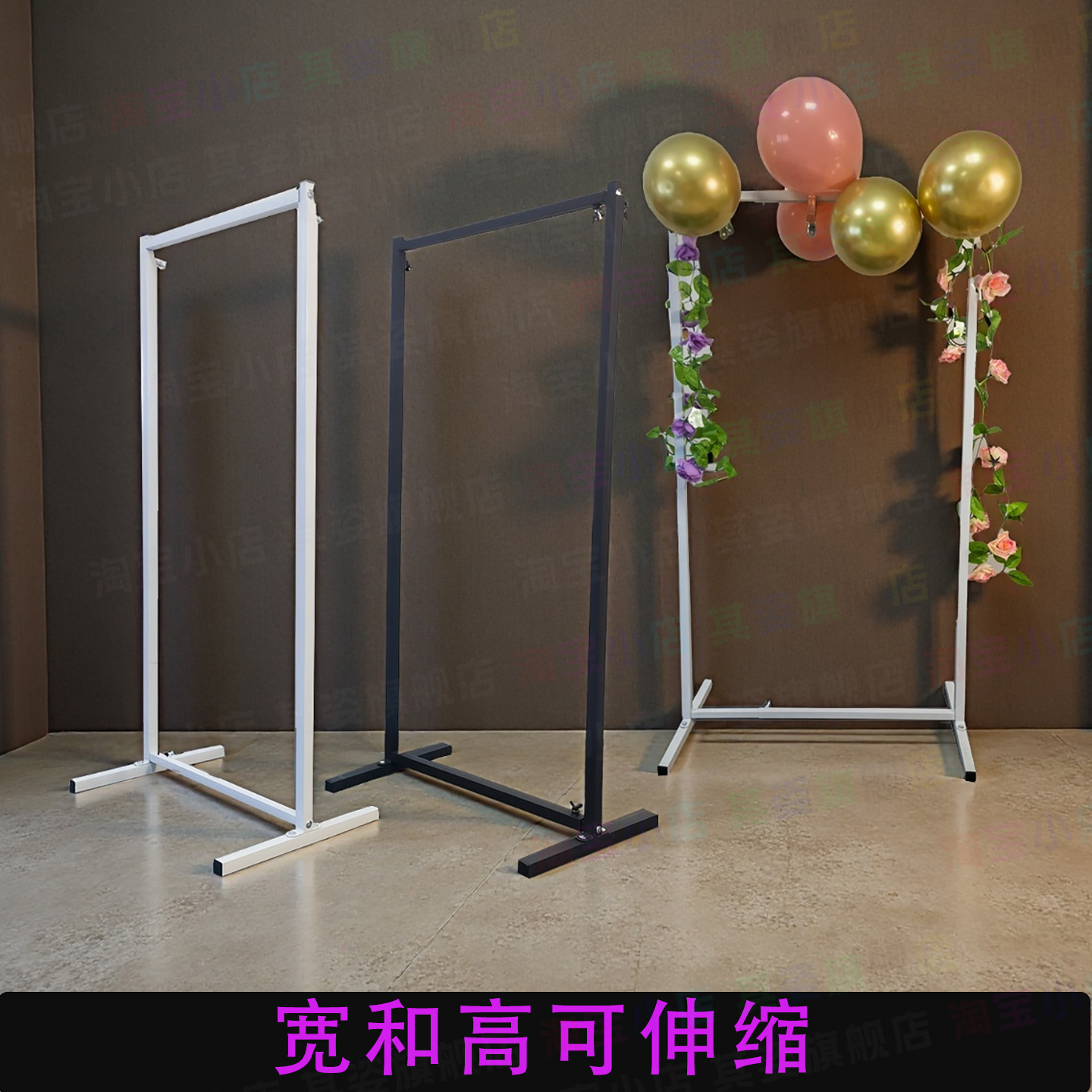 伸缩门型展架立式书画艺术展板挂相框海报框画黑色白色学校作品展