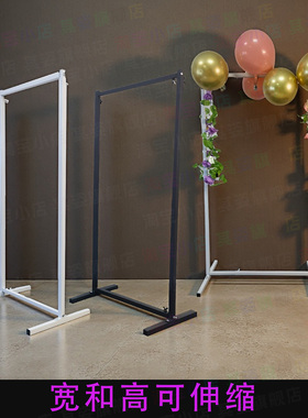 伸缩门型展架立式书画艺术展板挂相框海报框画黑色白色学校作品展