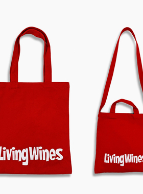 LivingWines创意帆布袋酒袋手提式红色斜跨帆布包葡萄酒伴手袋