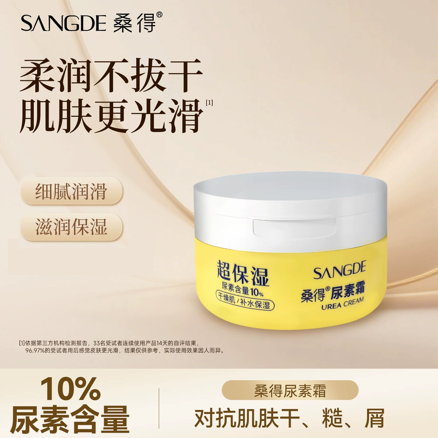 桑得尿素霜维生素e改善鸡皮滋润保湿软化角质润护手足防干护手霜