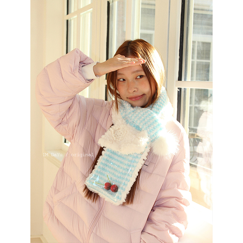 DaYu定制毛绒软糯交叉围巾