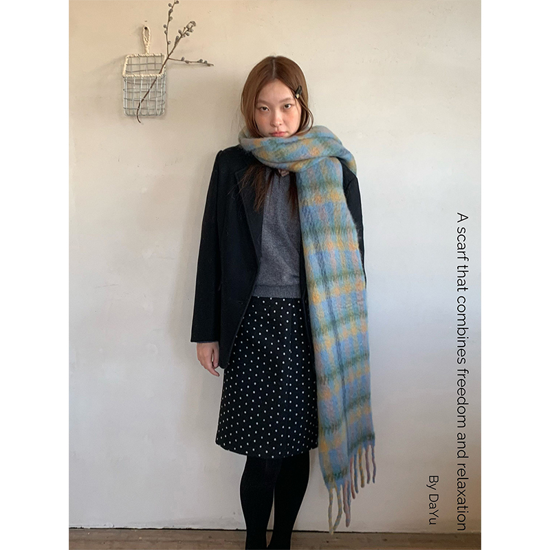 原创设计日系复古时髦百搭围巾