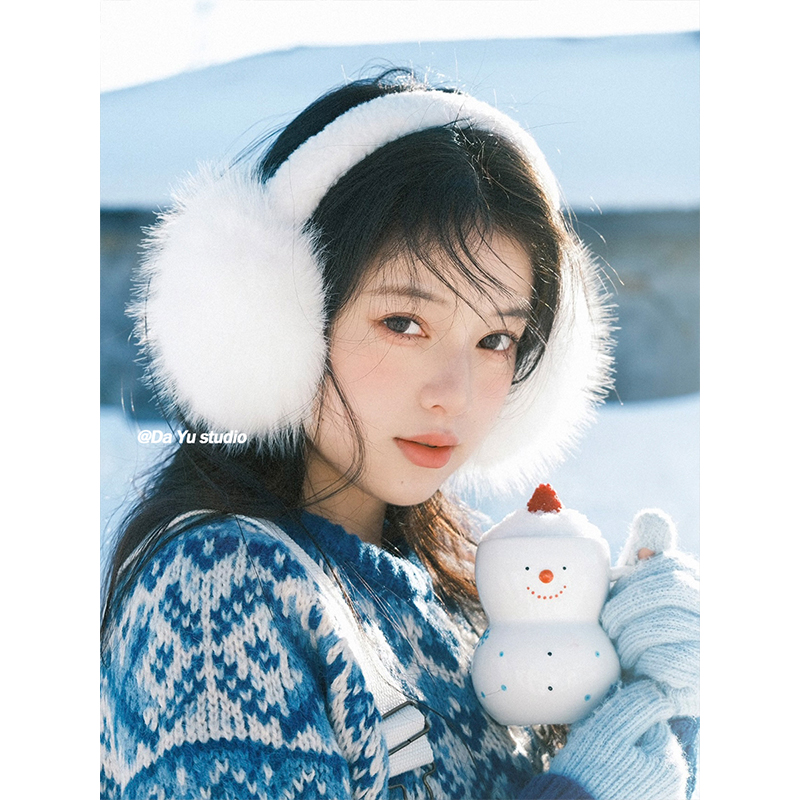 韩版百搭软糯保暖长毛耳套女