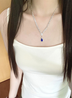爆闪轻奢锆石项链生日晚礼服