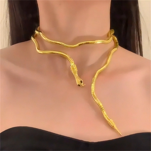 zoozmomo暗黑土酷蛇形项链女可调节锁骨链欧美辣妹手环灵蛇颈链潮