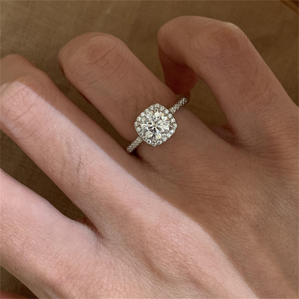 方糖莫桑石戒指指环女款