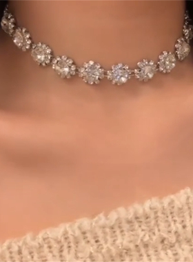 超闪满钻锆石项链女款