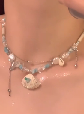 海边度假风贝壳珍珠项链女