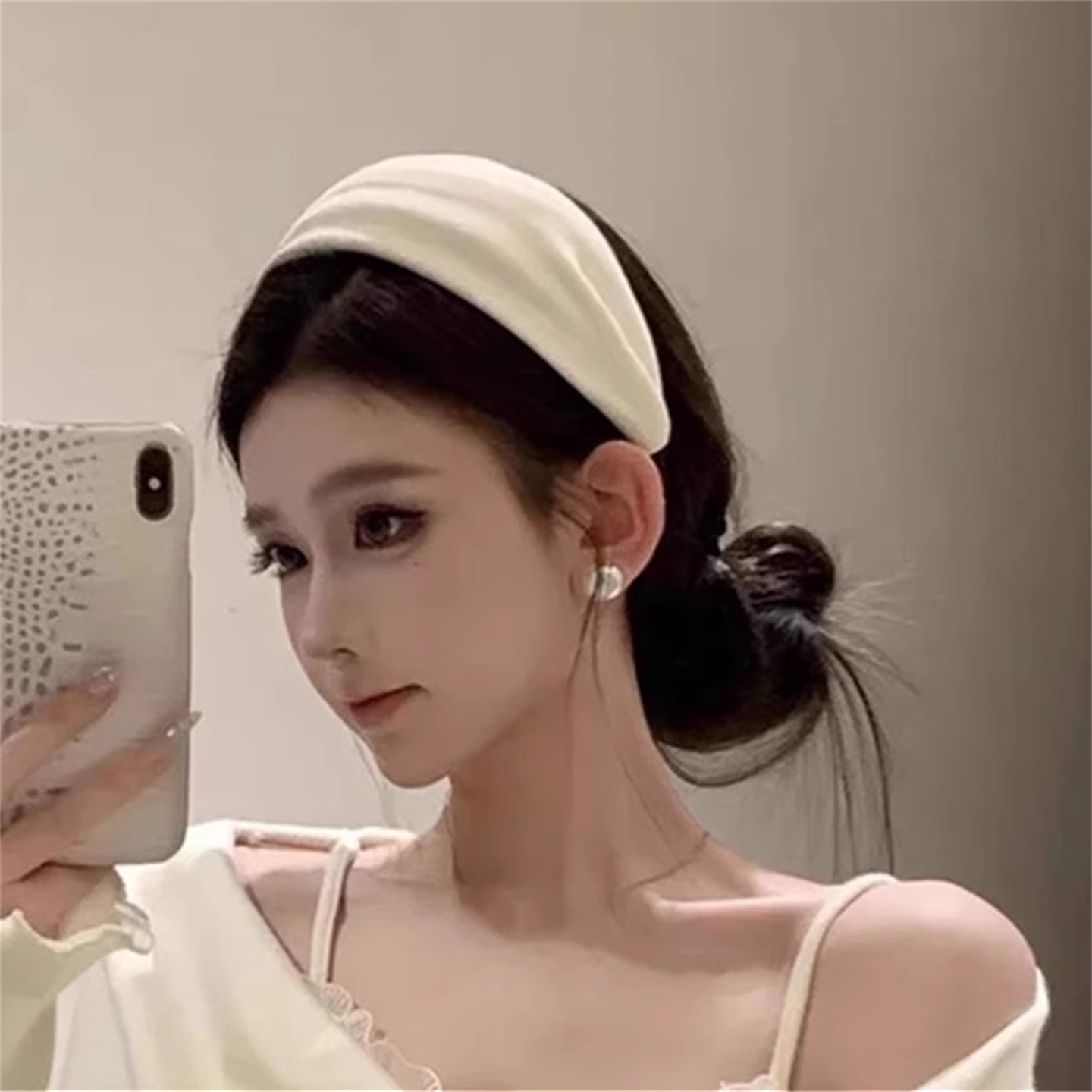 简约ins纯色宽边发带高颅顶发饰