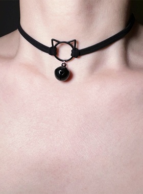 甜酷风猫咪铃铛choker