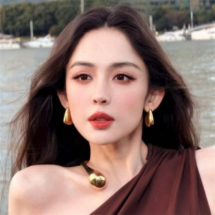 zoozmomo古丽娜扎同款金色水滴耳环女欧美个性夸张独特耳钉耳饰品