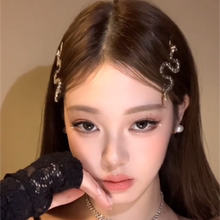 zoozmomo欧美暗黑风银色蛇形发夹女个性冷淡风侧边夹项链锁骨链潮