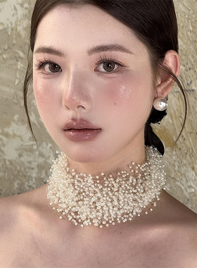 复古珍珠项链女多层高级气质颈链