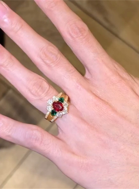 超闪红色锆石戒指女款