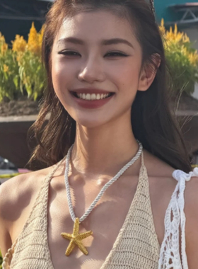 海星麻绳项链女欧美夏季海边