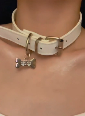 锁骨链白色狗骨头项圈choker辣妹