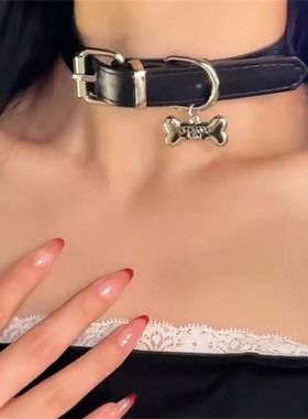 小狗骨头y2k甜酷辣妹颈环