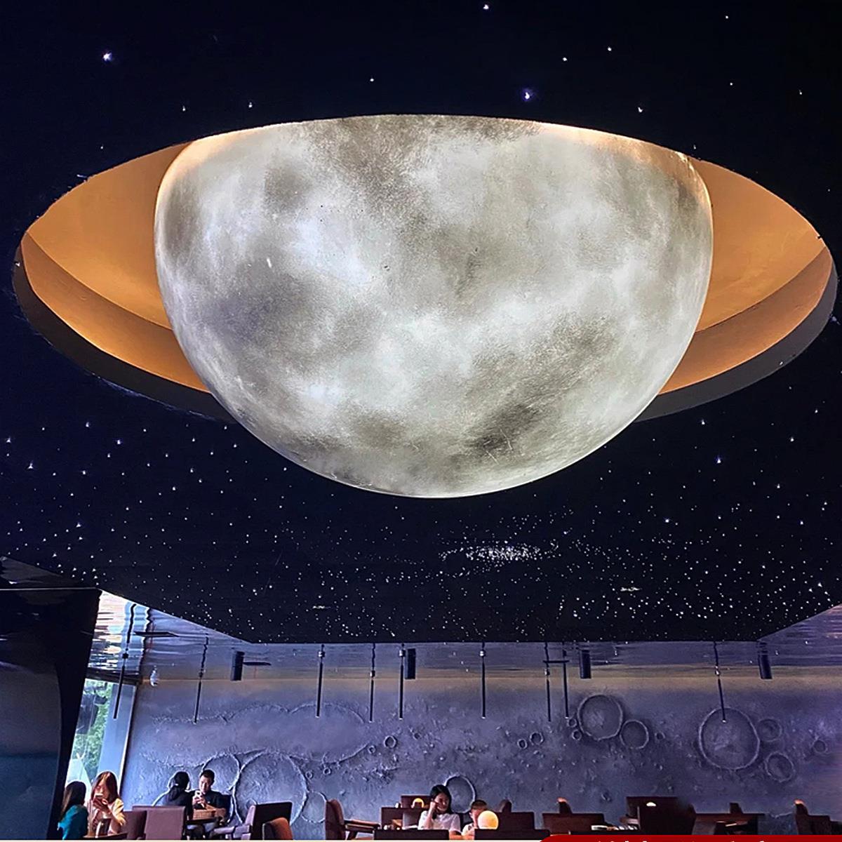 大型半圆月球灯吸顶灯3m设计师创意店铺商用餐厅酒吧网红半月亮灯