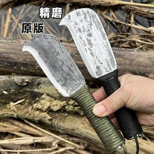 弯头小镰刀精品手工柴刀锻打破竹刀片竹篾刀户外钓鱼柴刀劈柴砍树