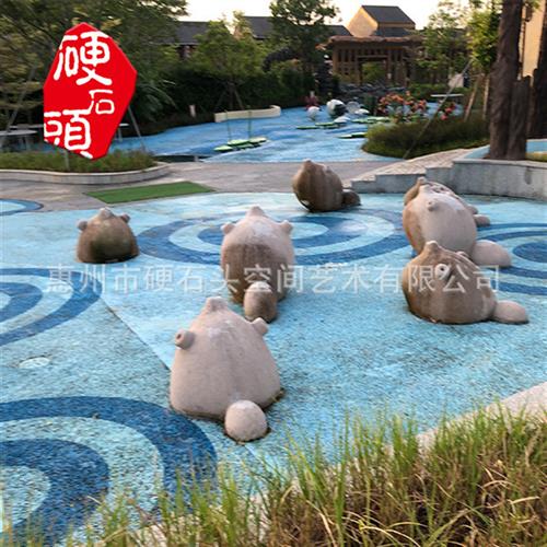 户外公园林景观仿真海洋动物模型河豚玻璃钢雕塑水景装饰摆件