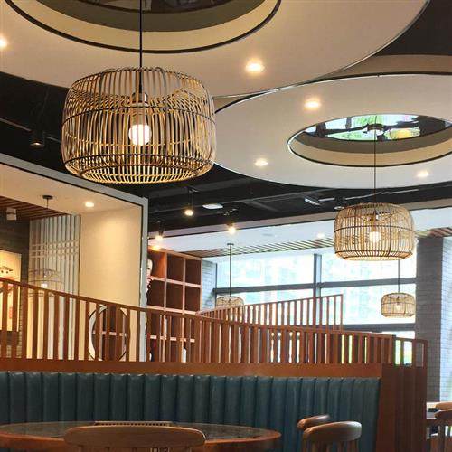 竹艺竹编吊灯中式简约田园餐厅饭店民宿卧室阳台日式灯笼榻榻米灯,家装灯饰光源,客厅吊灯,淘宝优惠券,粉丝福利购,淘宝优惠卷