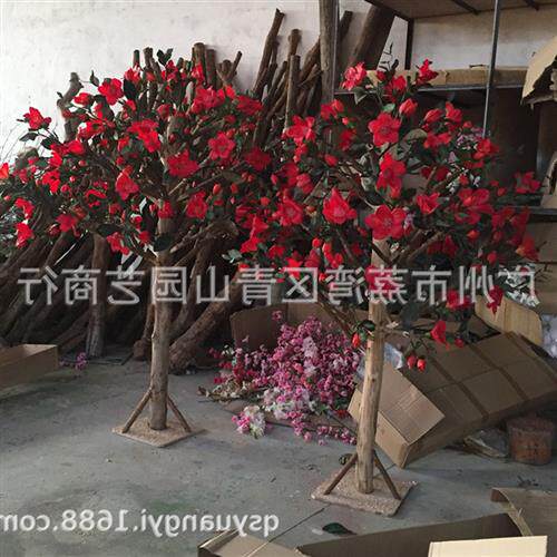 广州厂家仿真玉兰花树大型绿植摆件定做室内外橱窗装饰仿真植