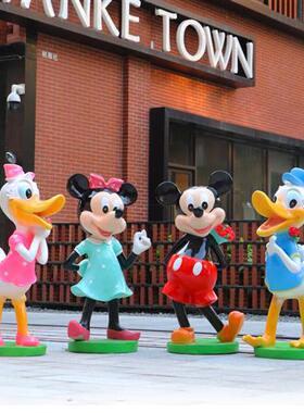 大型户外卡通玻璃钢雕塑米奇米老鼠唐老鸭摆件幼儿园林商场装饰品