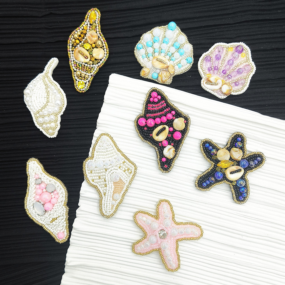 新款珍珠贝壳海星布贴衣鞋包配饰DIY装饰品高级感配件辅料补丁贴,居家布艺,布贴,淘宝优惠券,粉丝福利购,淘宝优惠卷