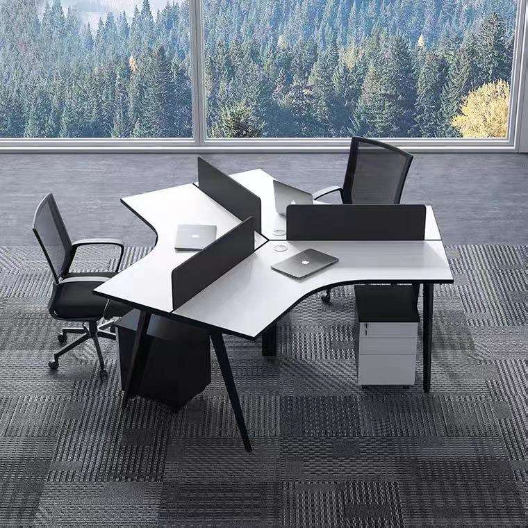 职员办公桌简约现代3/5人位员工桌椅组合屏风隔断卡位财务座家具