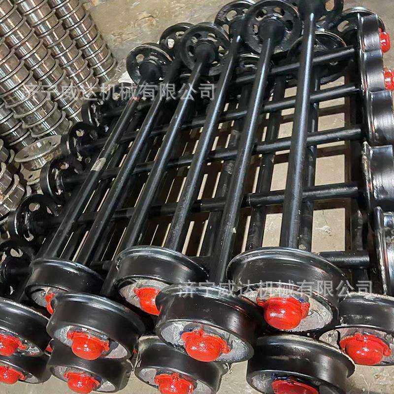 矿用窑车轮铁路轨道防尘实心轨道轮平板车轮对300mm铸钢矿车轮对