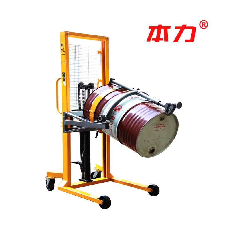 本力油桶液手动180度翻转压堆高倒料车350kg1.5