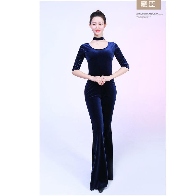 舞姿翼名媛形体衣礼仪服2020新款训练走秀练功舞蹈丝绒套装XT092
