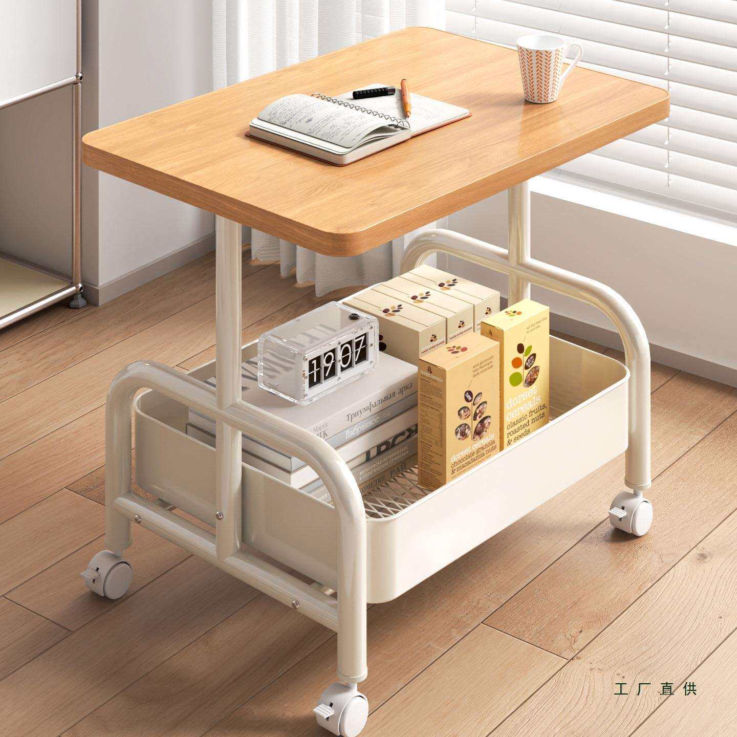 可移动茶几小推车双层边几客厅沙发收纳小桌子带轮茶桌卧室置物架