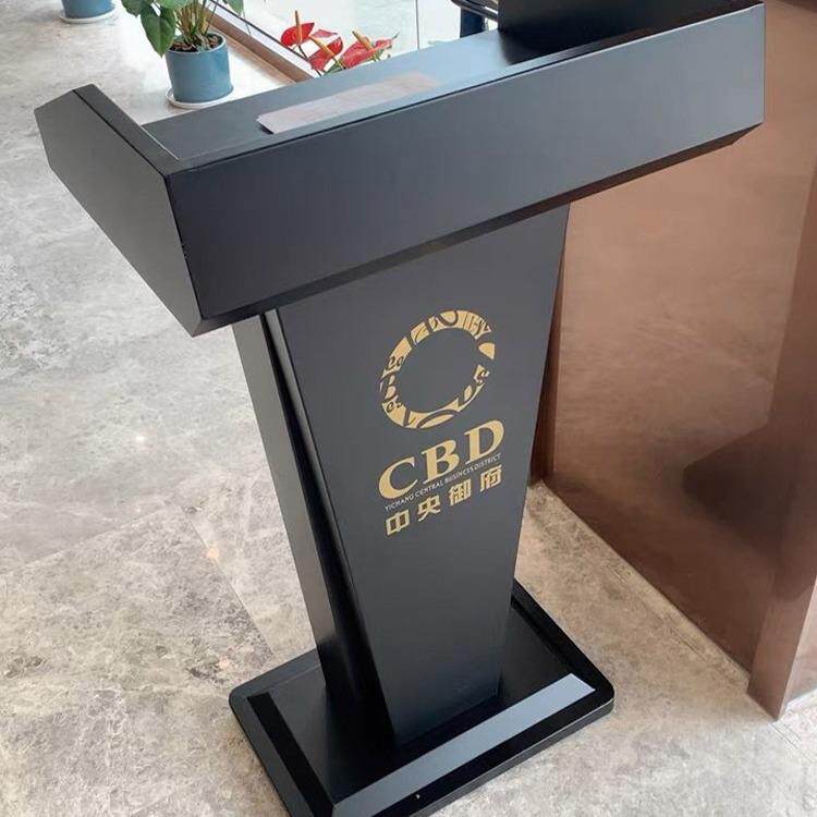 不锈钢高档4S店服务迎宾接待酒店主持发言小型烤漆新款烤漆演讲台