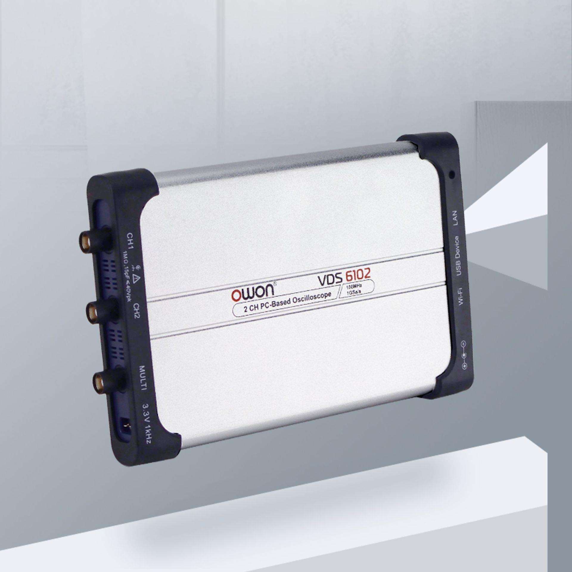 OWON虚拟PC数字示波器VDS6102双通道100M便捷标配信号源二次开发