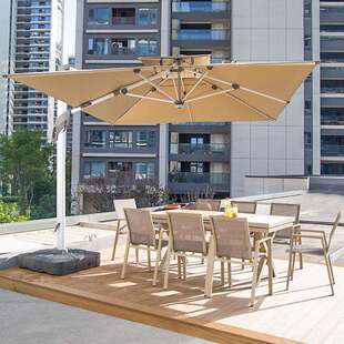 野人谷户外庭院伞别墅花园太阳伞室外带灯罗马伞楼顶天台大遮阳伞