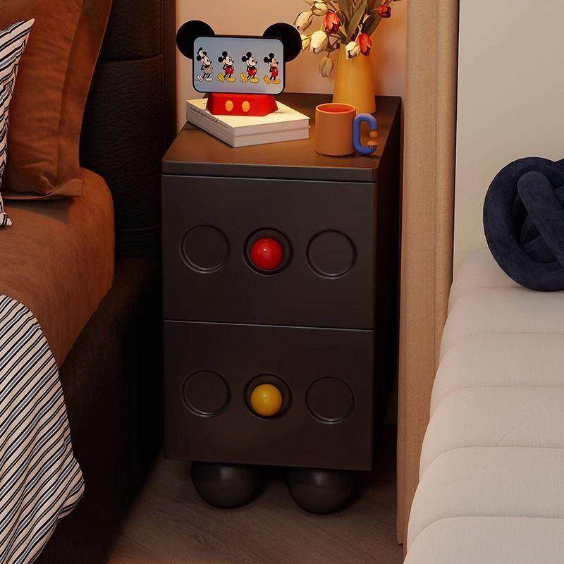 实木床头柜法式复古创意高级感床边柜小户型卧室收纳柜窄边床头柜