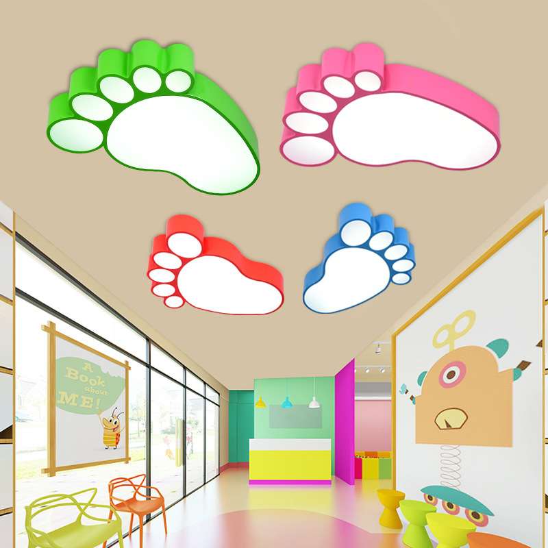led脚印吸顶灯儿童卡通幼儿园游乐场教室走廊灯饰护眼创意超亮
