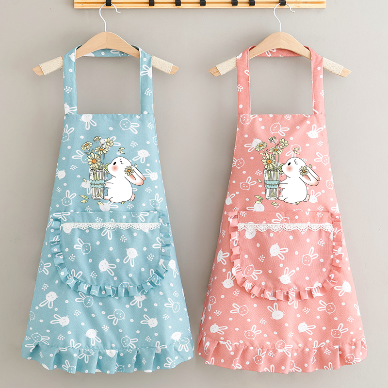 新款时尚小兔围裙家用耐脏耐磨工作服成人防污围腰男女同款无袖
