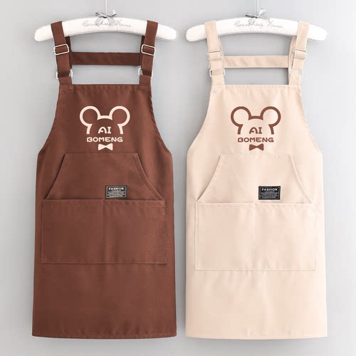 新款帆布厨房做饭围裙透气防污