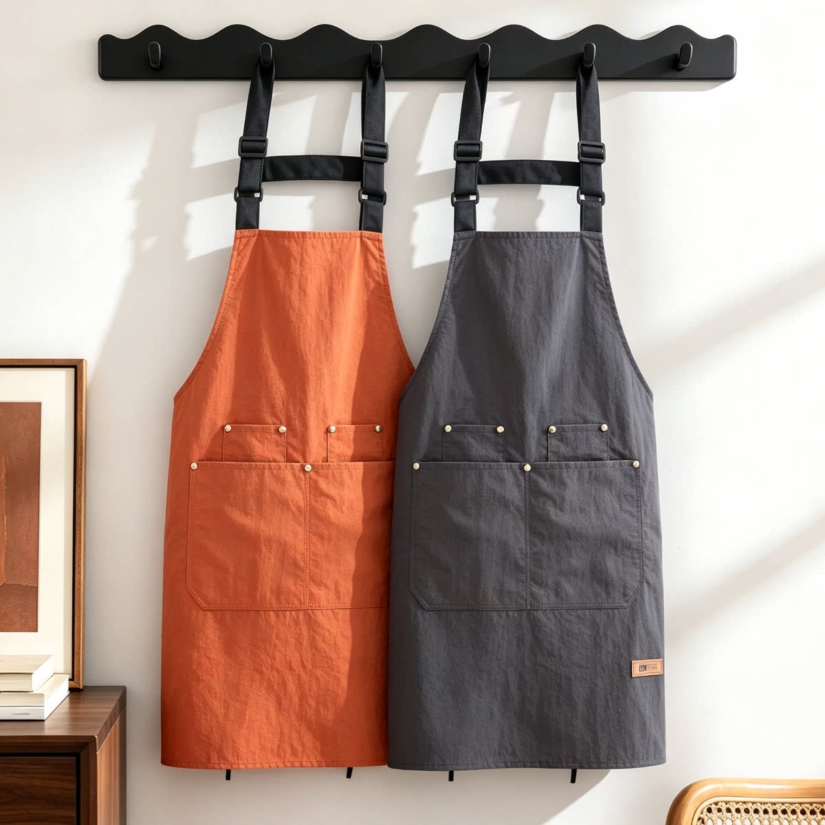 爆款成人舒适围腰无袖防水围裙布艺耐脏防油污厨房做饭罩衣工作服