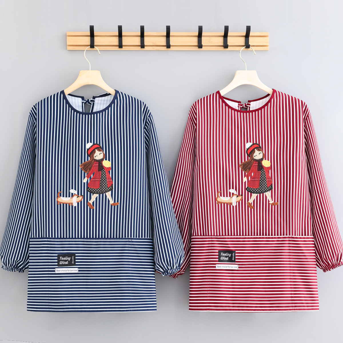 长袖防污防油罩衣做饭上班围裙