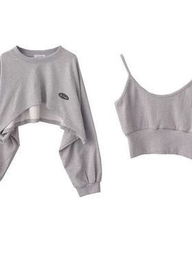 Pullover Bat Sleeve Short Sweater for Women 蝙蝠袖短款卫衣女