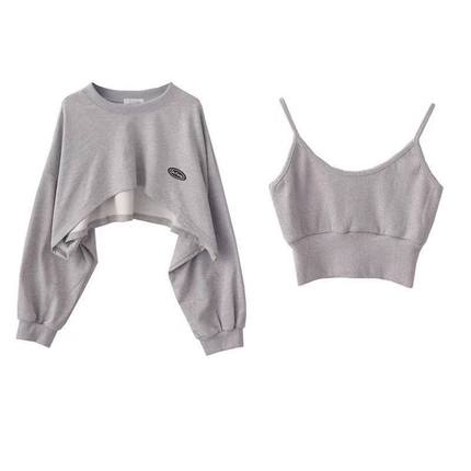 Pullover Bat Sleeve Short Sweater for Women 蝙蝠袖短款卫衣女