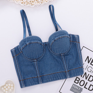 slim neck fitting denim 牛仔美背 Solid back纯色圆领修身 round